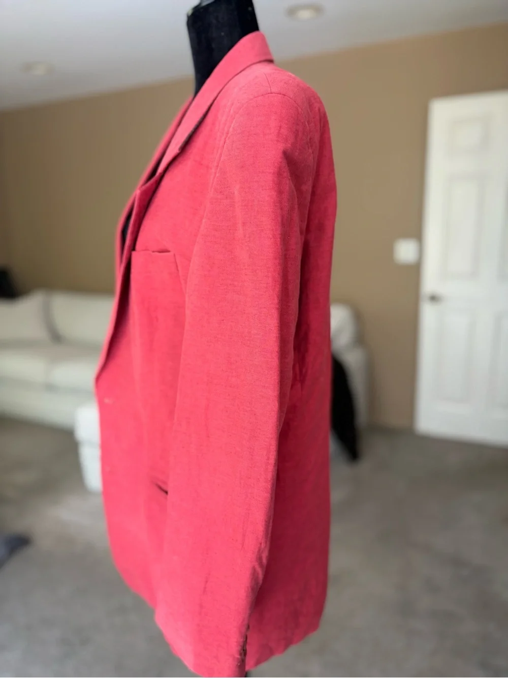 Debenhams Men's Coral Red cotton/linen/viscose Blazer - Classic Jacket